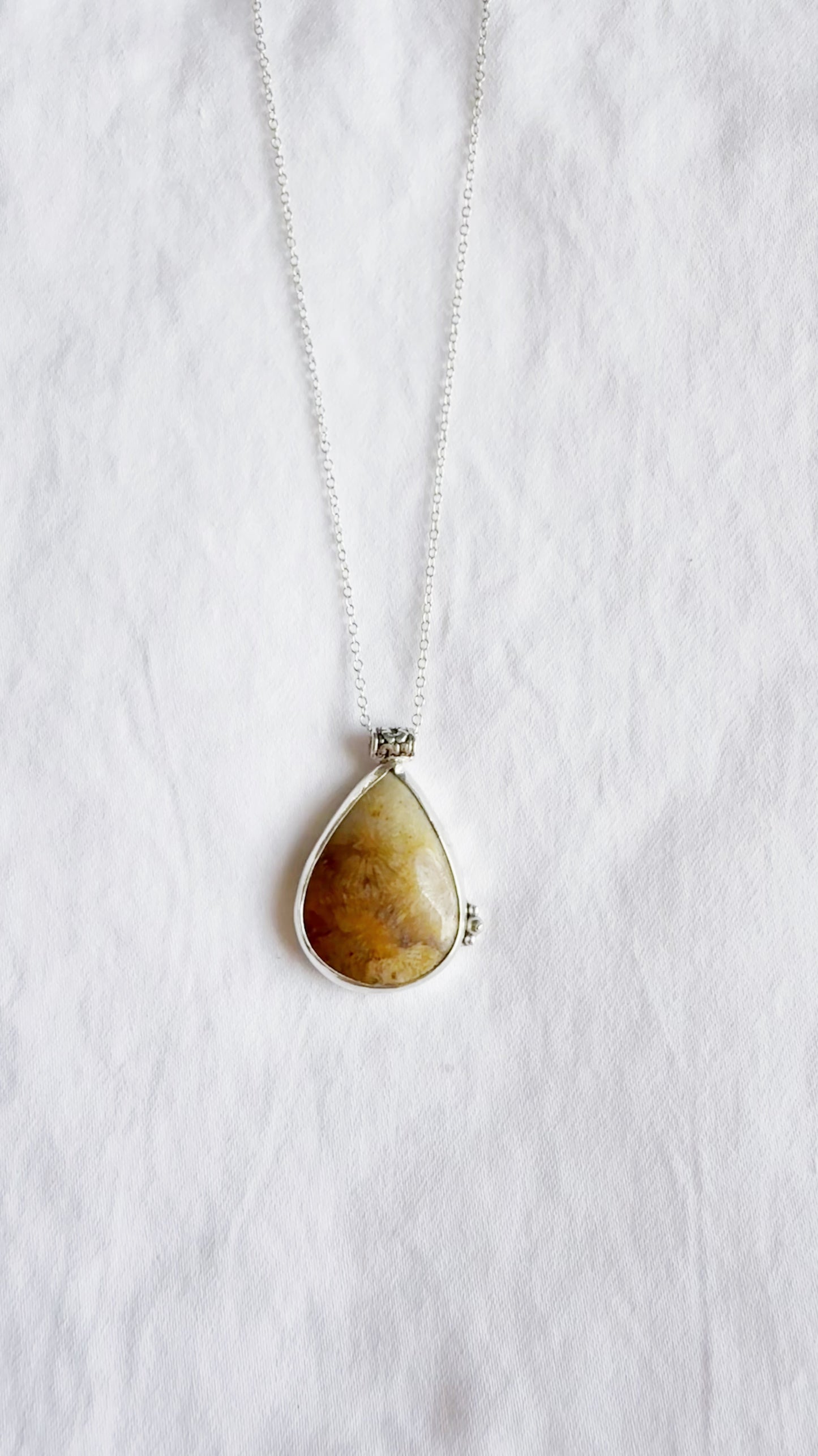 Yellow Fossil Coral Necklace