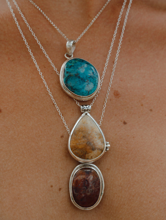 Yellow Fossil Coral Necklace