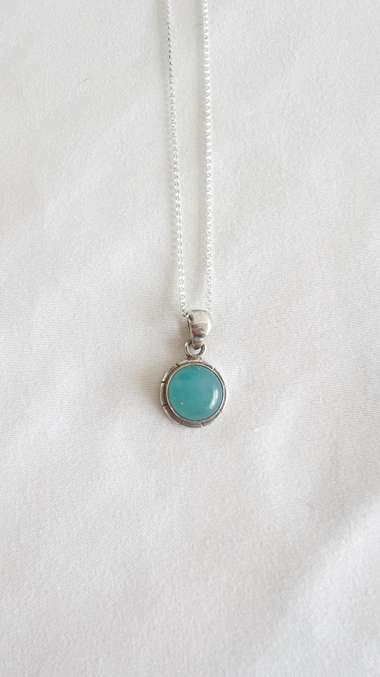 Aqua Blue Chalcedony Necklace